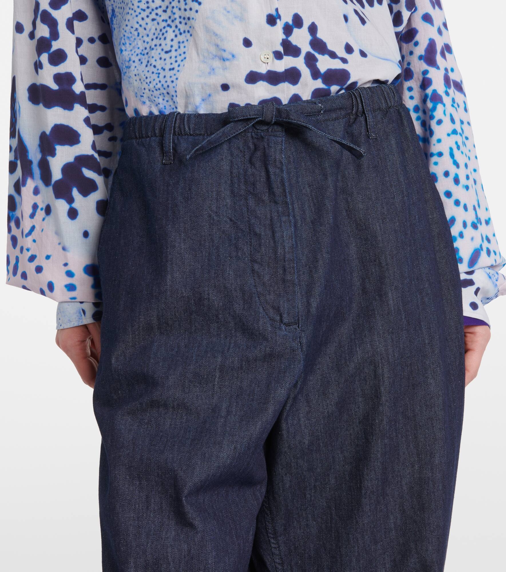 Denim straight pants - 4