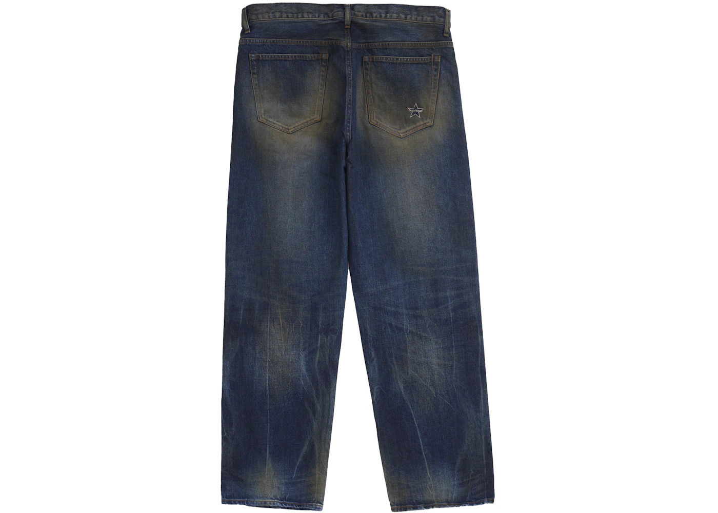 Supreme Distressed Loose Fit Selvedge Jean (SS25) Washed Indigo - 2