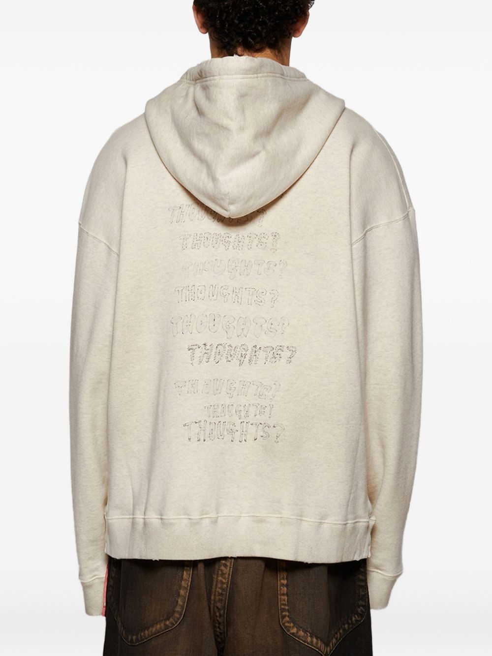 distressed zip-up hoodie - 5
