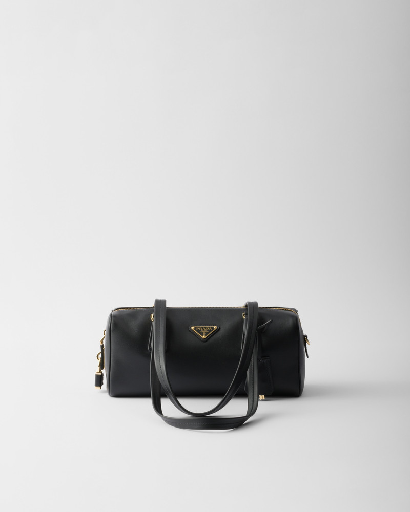 Medium leather top-handle bag with padlock - 1