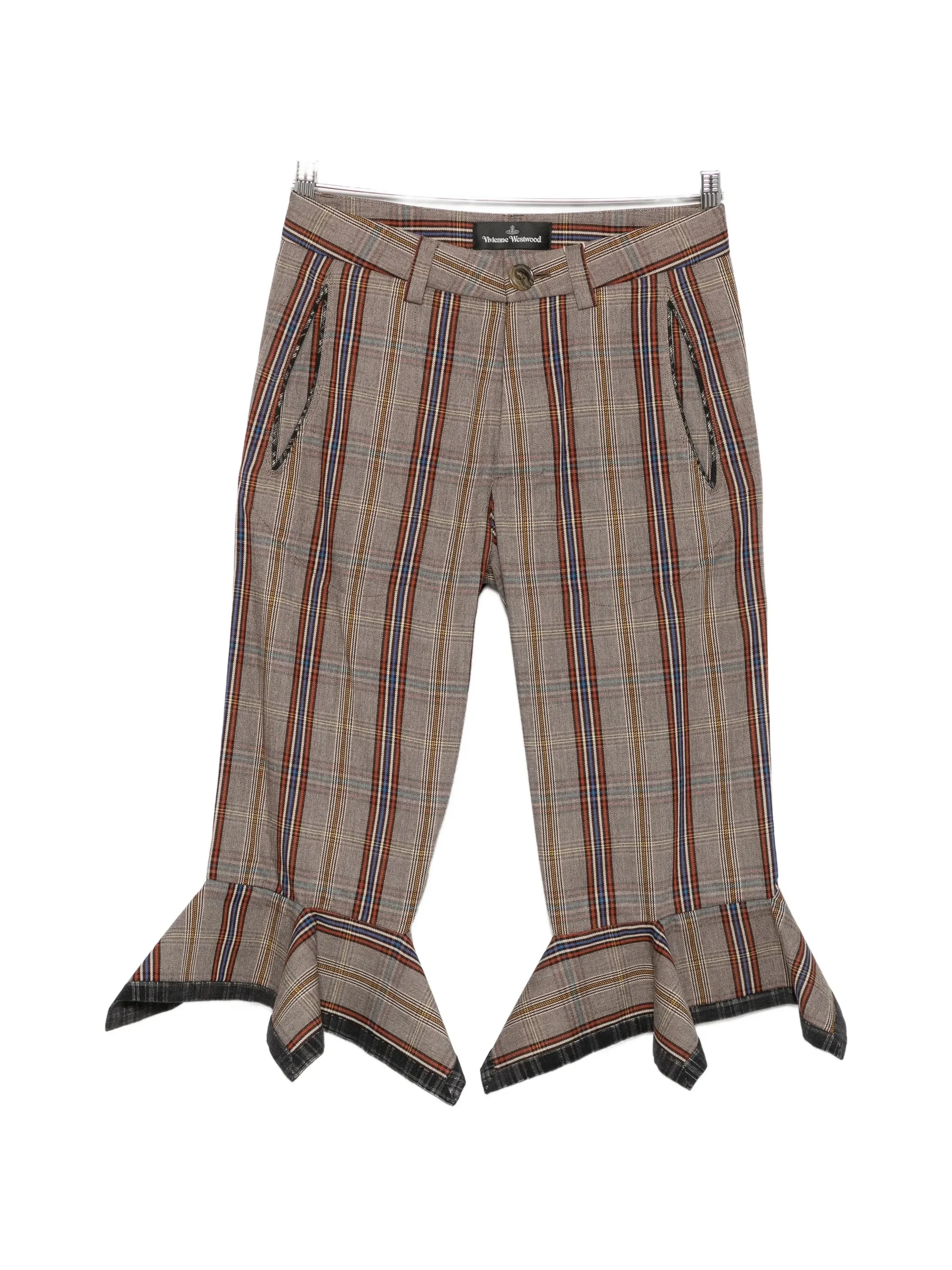 Vivienne Westwood Checked-pattern Ruffled Crop Trousers - 1