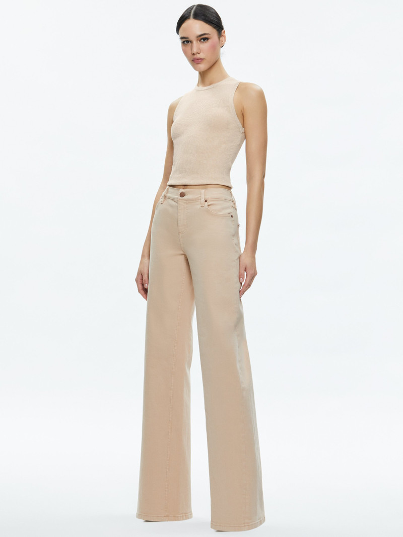 Alice + Olivia ERNIE LOW RISE BUCKLE BACK BAGGY JEAN outlook