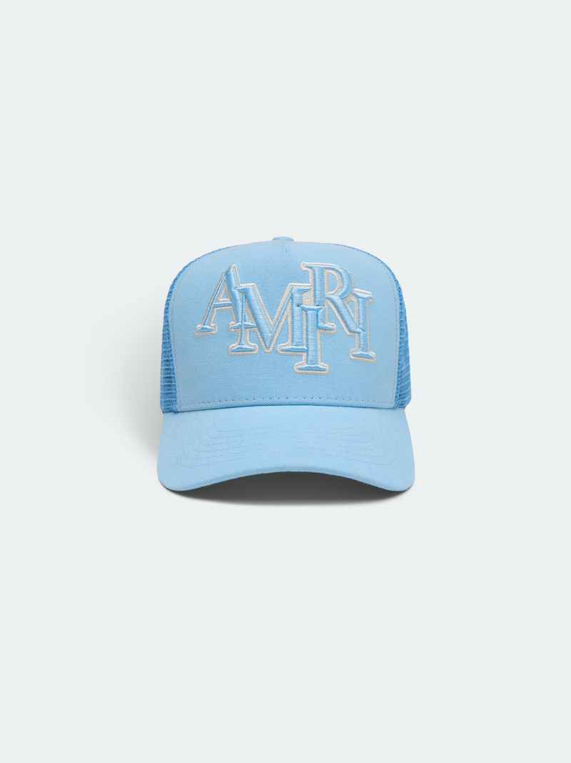 STAGGERED AMIRI LOGO TRUCKER 1