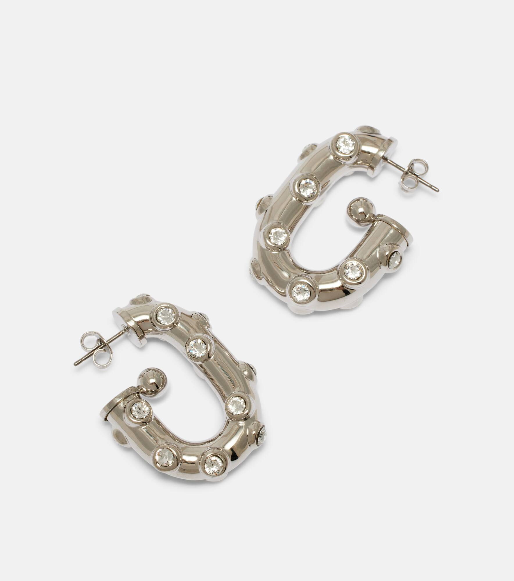 Crystal-embellished hoop earrings - 4
