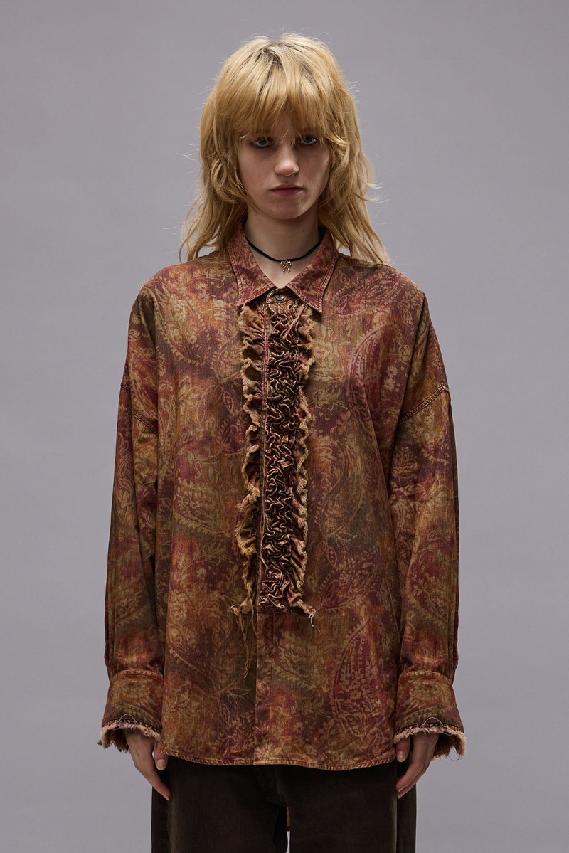 DROP NECK TUXEDO SHIRT - PAISLEY PRINT - R13 - 1