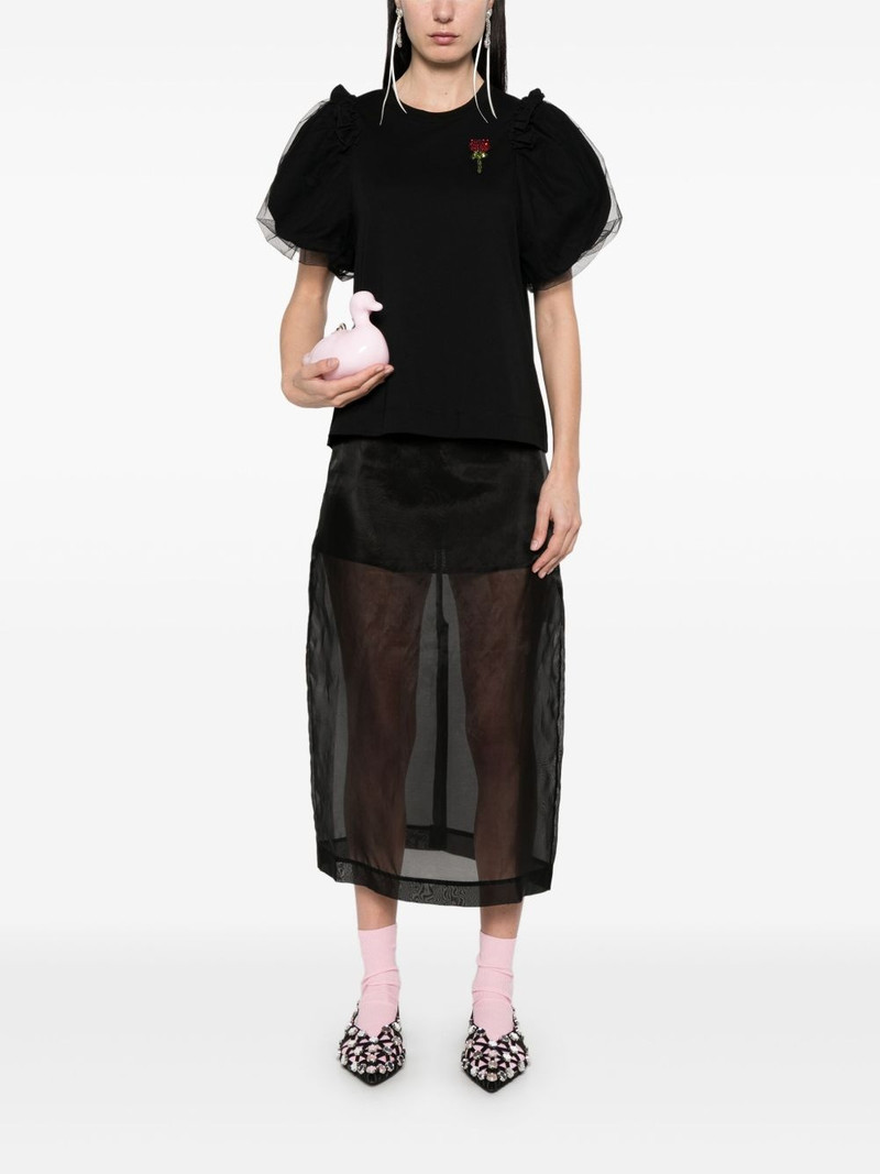 Simone Rocha flower-embellished T-shirt outlook