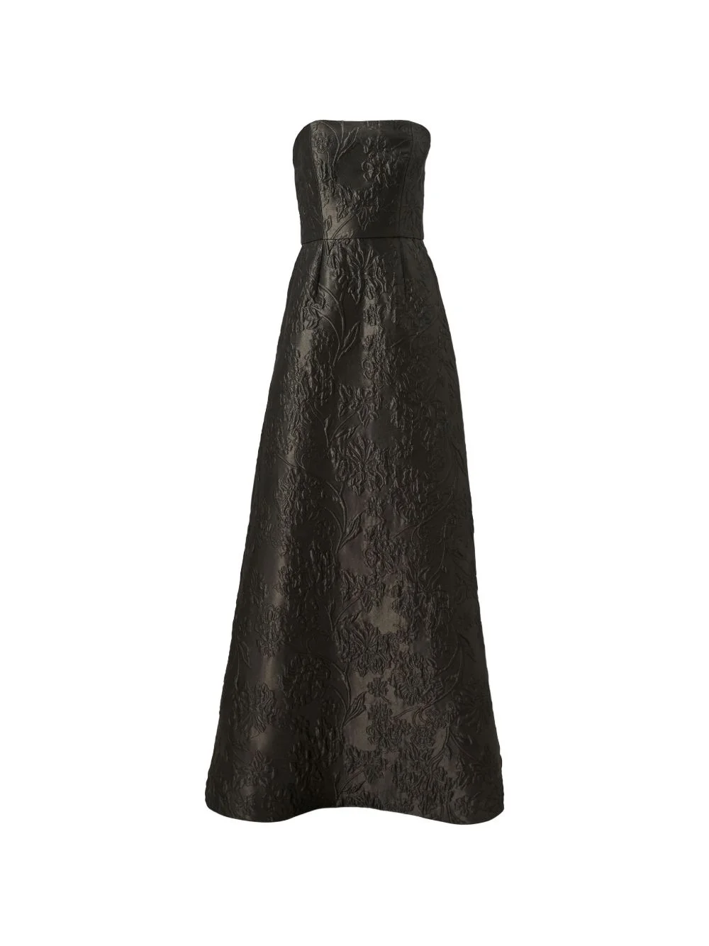 floral-jacquard strapless maxi dress - 1