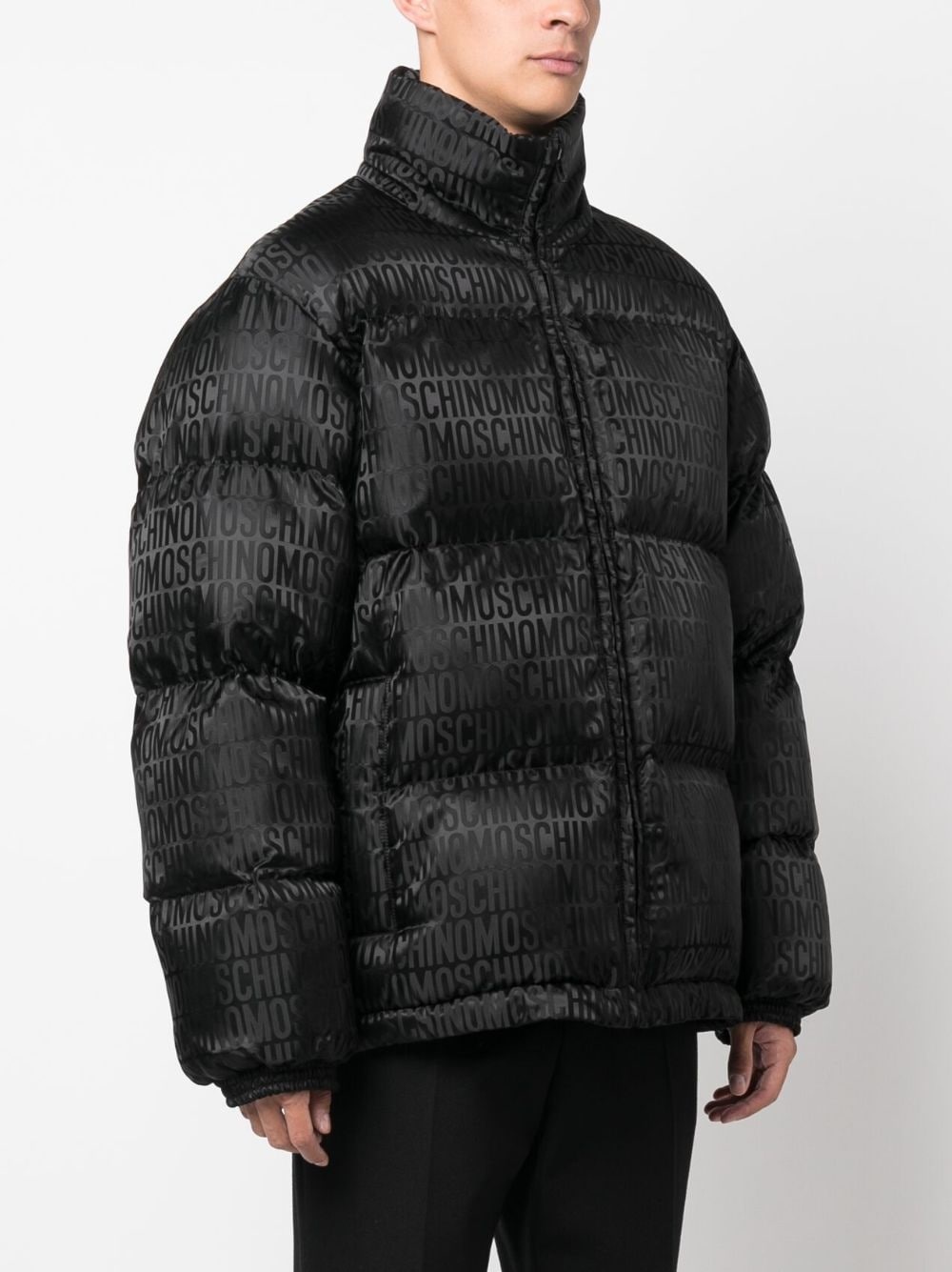 monogram-pattern puffer jacket - 3