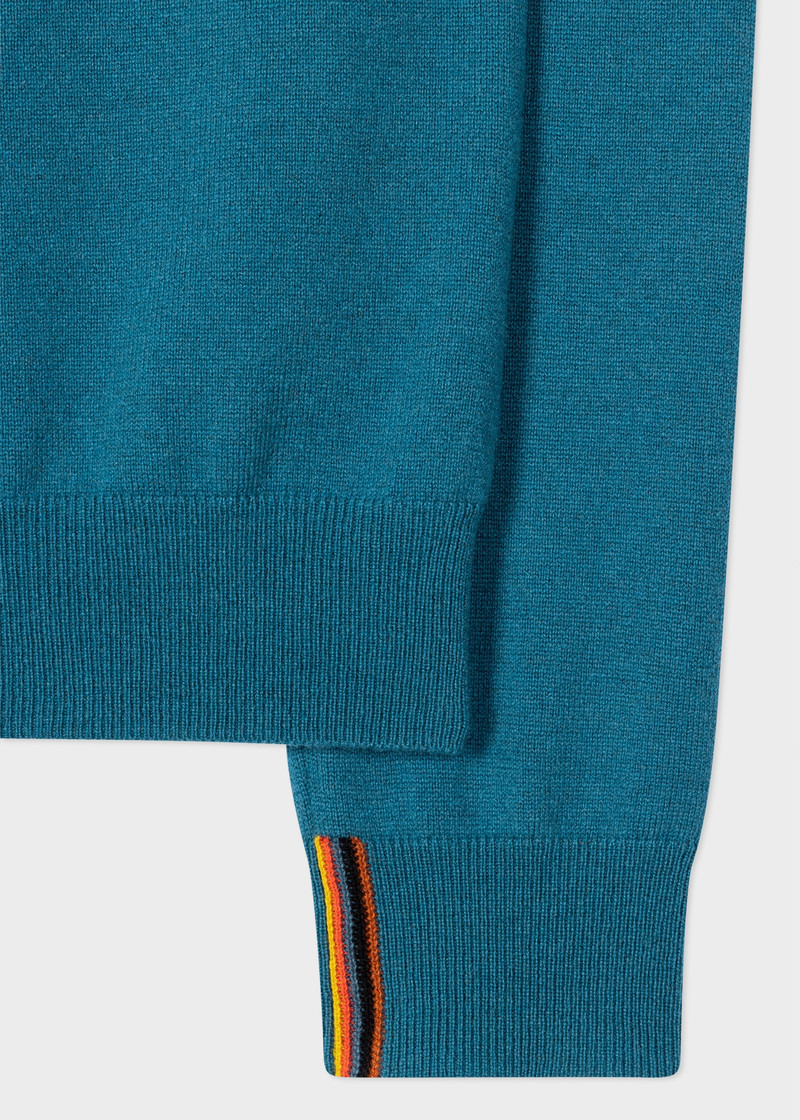 Paul Smith Teal Cashmere Crew Neck Sweater outlook