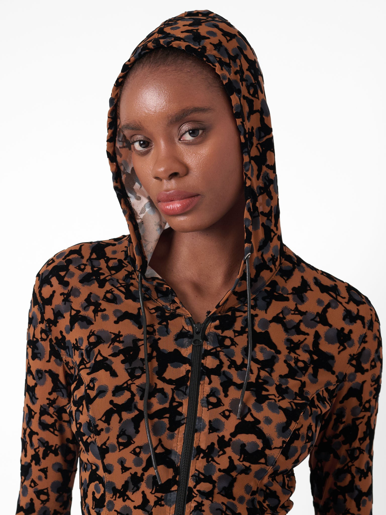 SHANIA HOODED JACKET CHESTNUT LEOPARD PRINT - 6