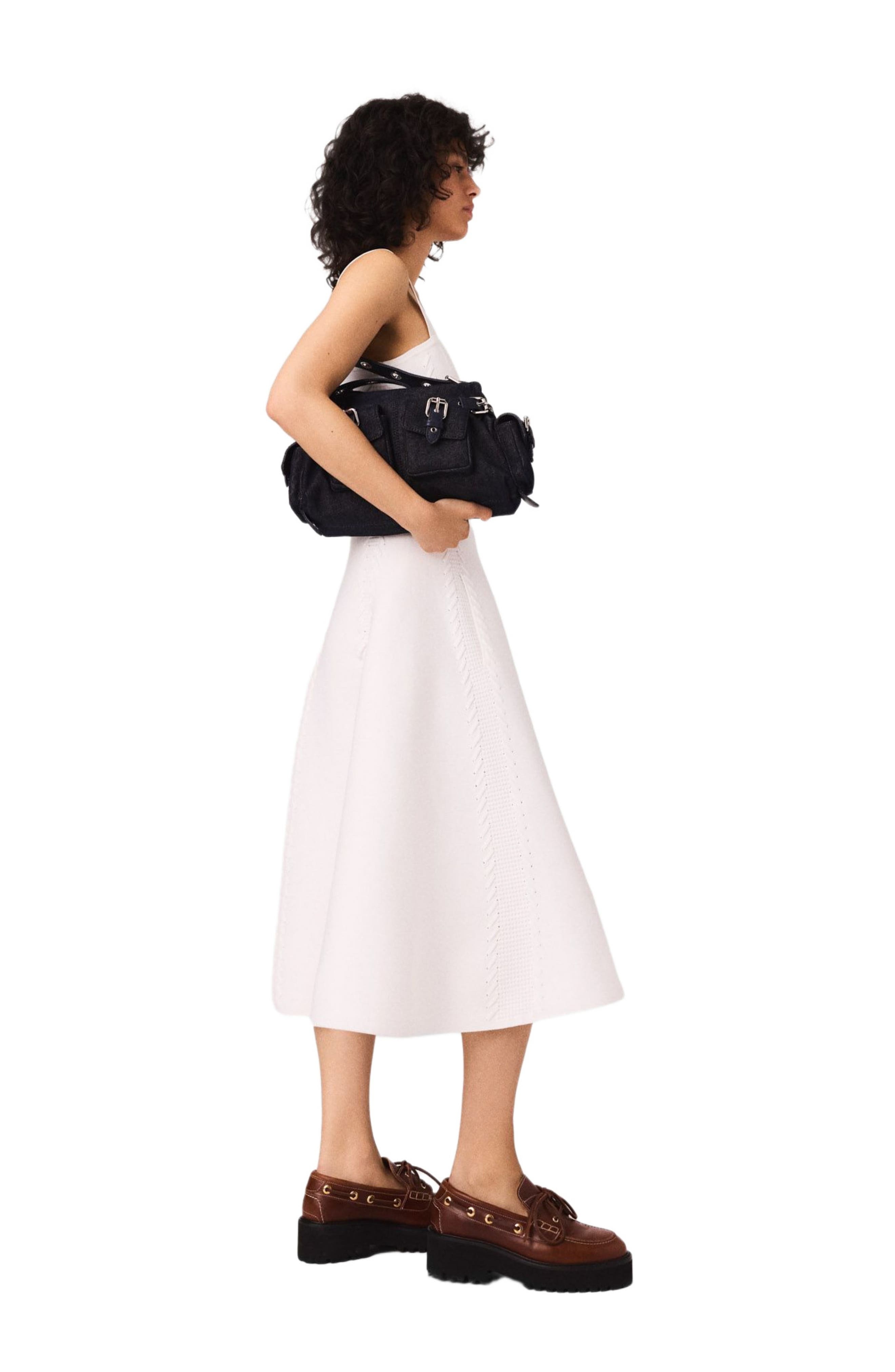 maje Knit babydoll dress in White at Nordstrom - 2