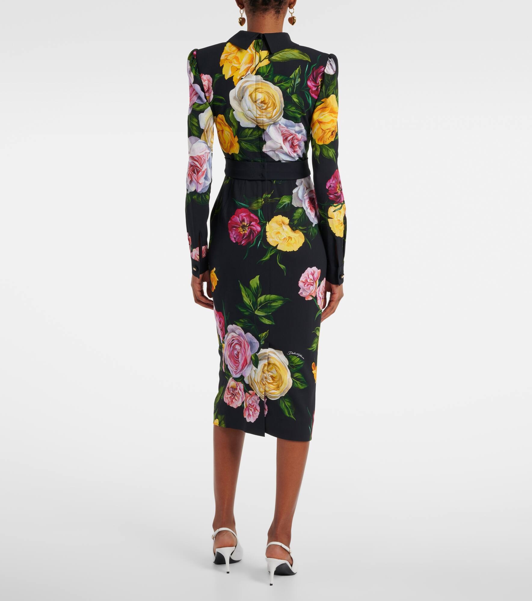 Longuette floral cady shirt dress - 3