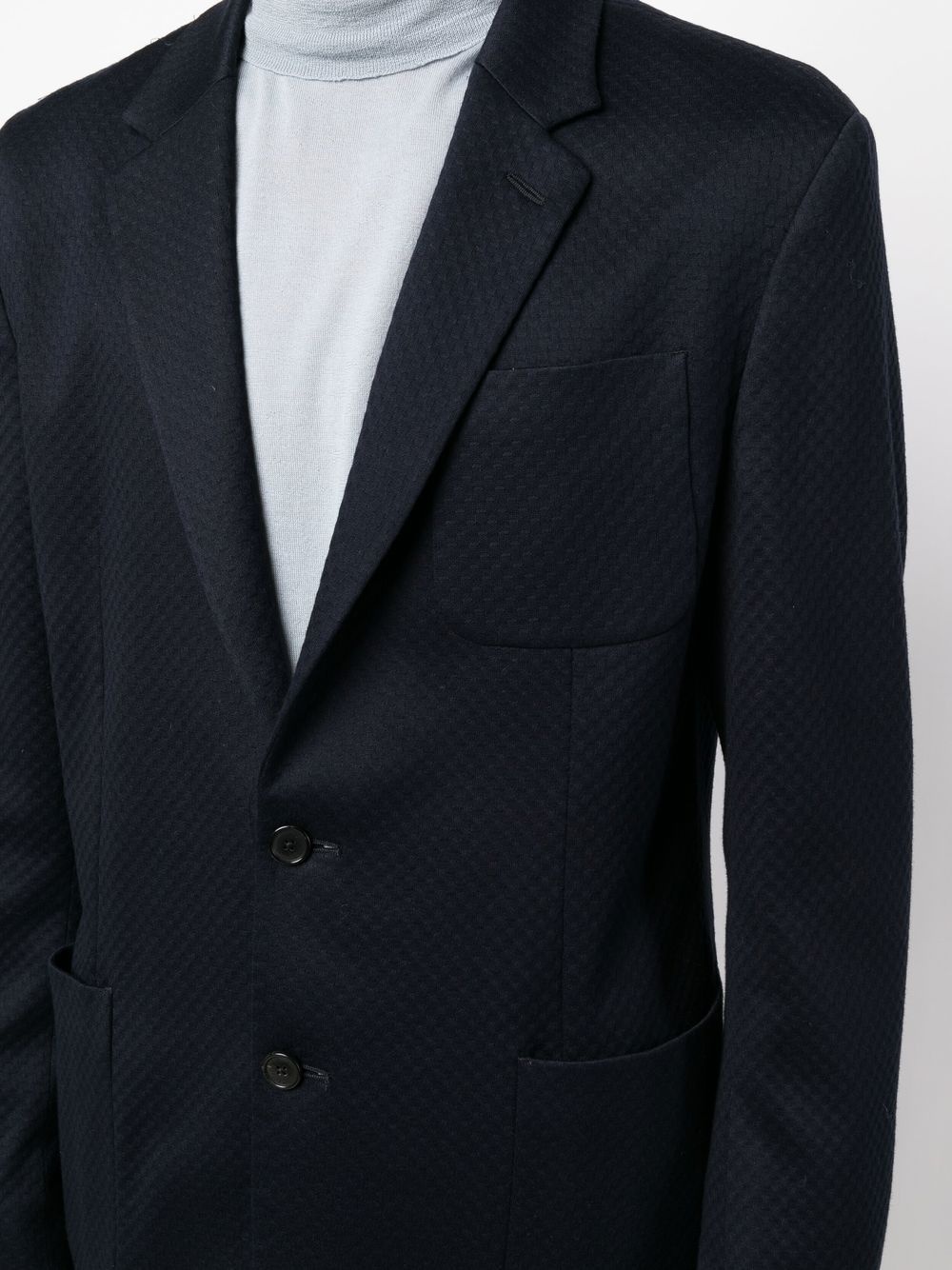 textured single-breasted blazer - 5