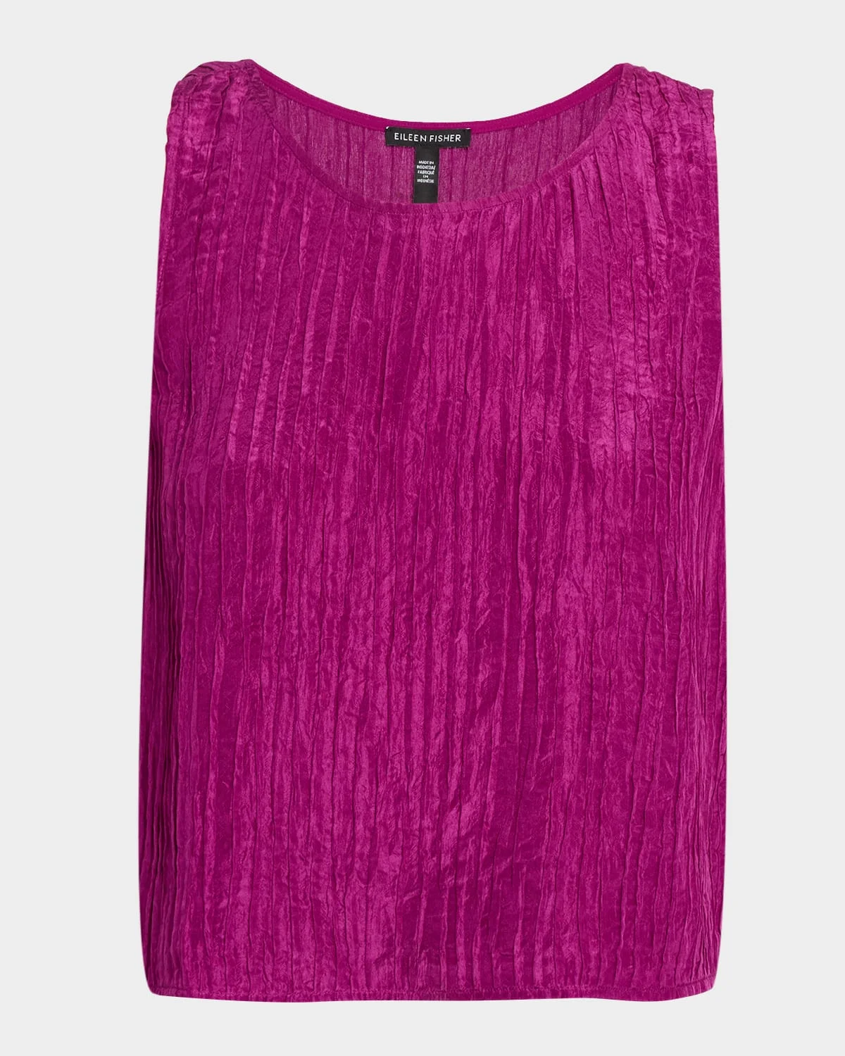 Scoop-Neck Crinkled Silk Top - 1