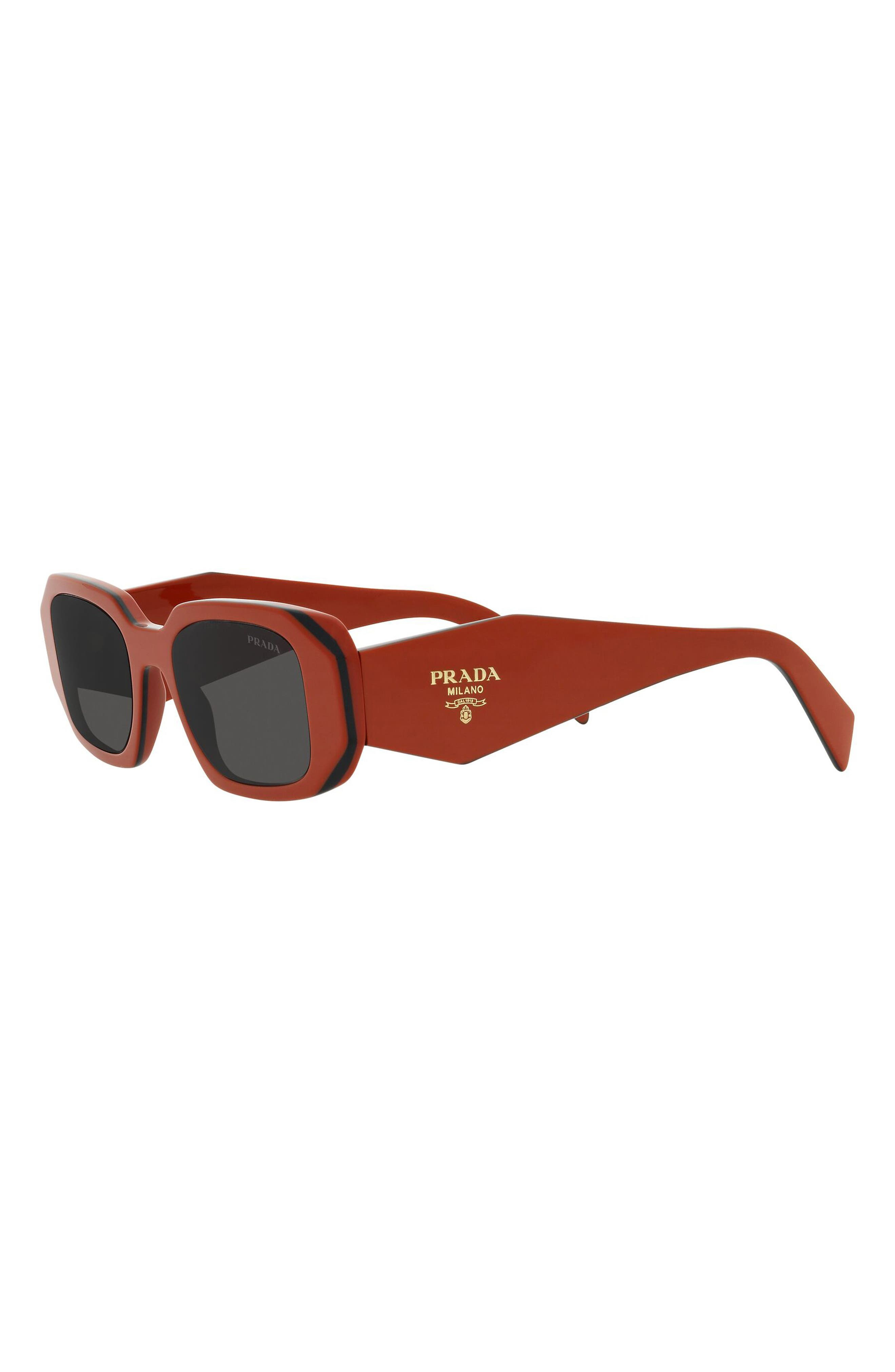 Prada Runway 49mm Rectangular Sunglasses in Orange at Nordstrom - 4
