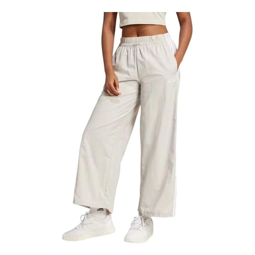 adidas Essentials 3-Stripes Lifestyle Woven Parachute Pants 'Beige White' JC8168 - 1