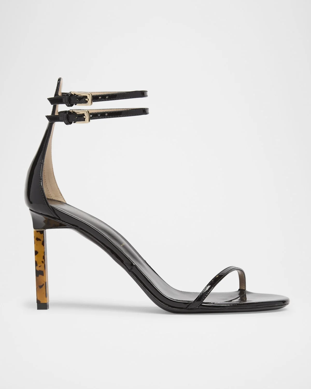 Patent Leather Double Ankle Strap Sandals - 1
