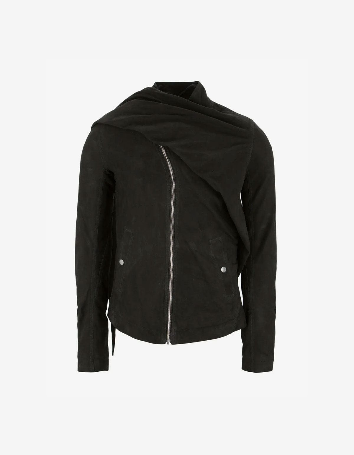 Rick Owens Wrap Bomber Black Leather Jacket - AW15 - 1