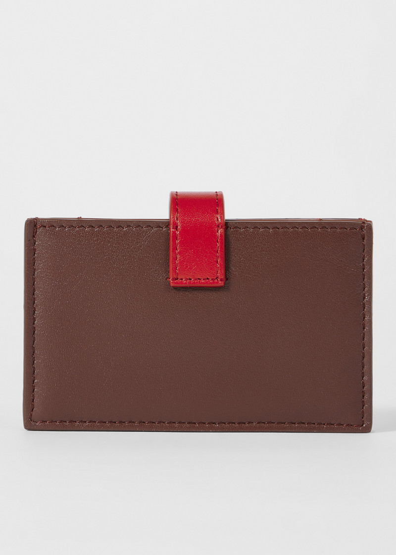 Paul Smith Women's Red Colourblock Leather Card Holder outlook