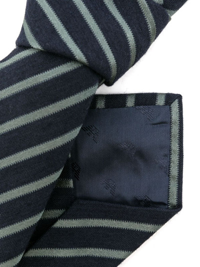 EMPORIO ARMANI striped virgin wool-silk blend tie outlook