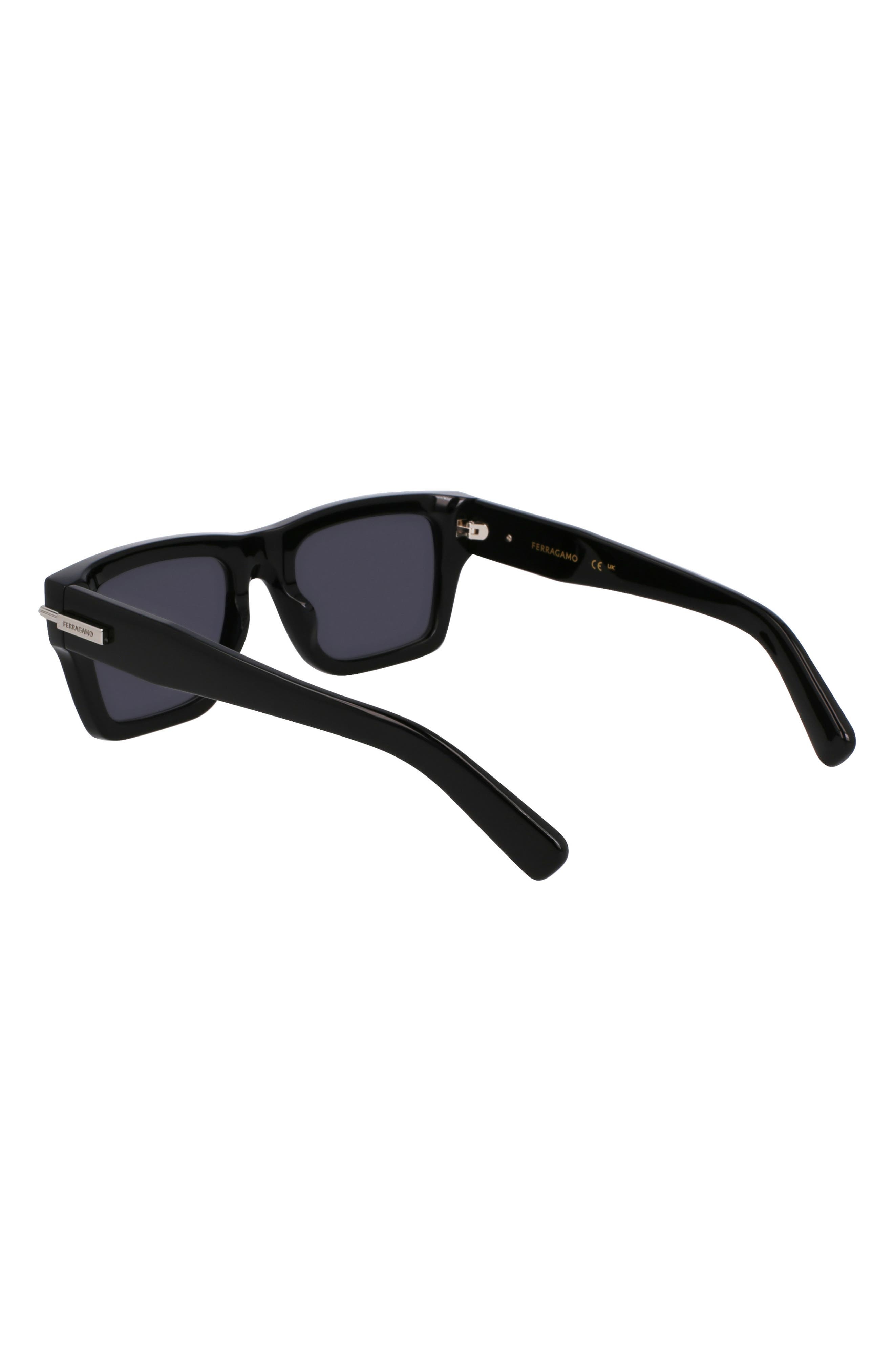 FERRAGAMO Prisma 53mm Modified Rectangular Sunglasses in Black at Nordstrom - 6