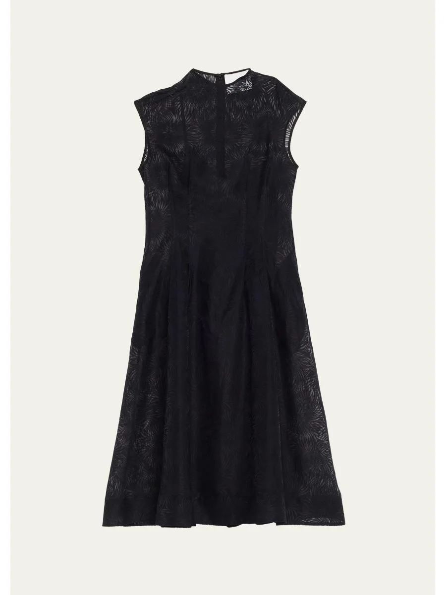 Sleeveless Organza Fil Coupé Midi Dress - 1