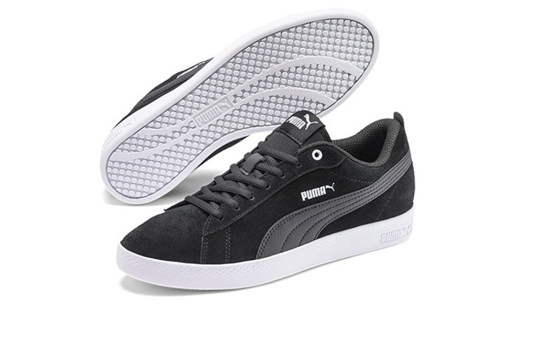 (WMNS) PUMA Smash v2 SD Black/White Low Casual Board Shoes 365313-01 3