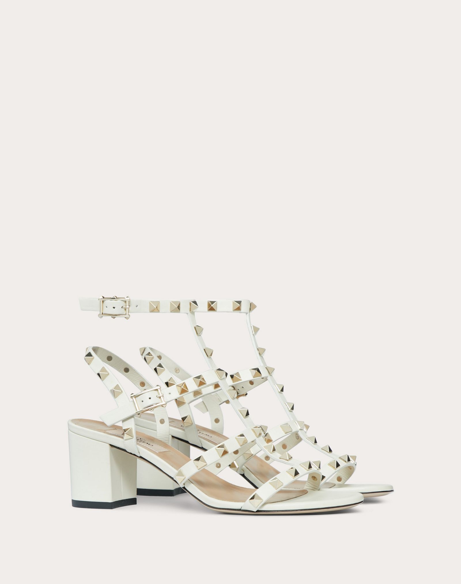 Rockstud Calfskin Ankle Strap Sandal 60 mm - 2