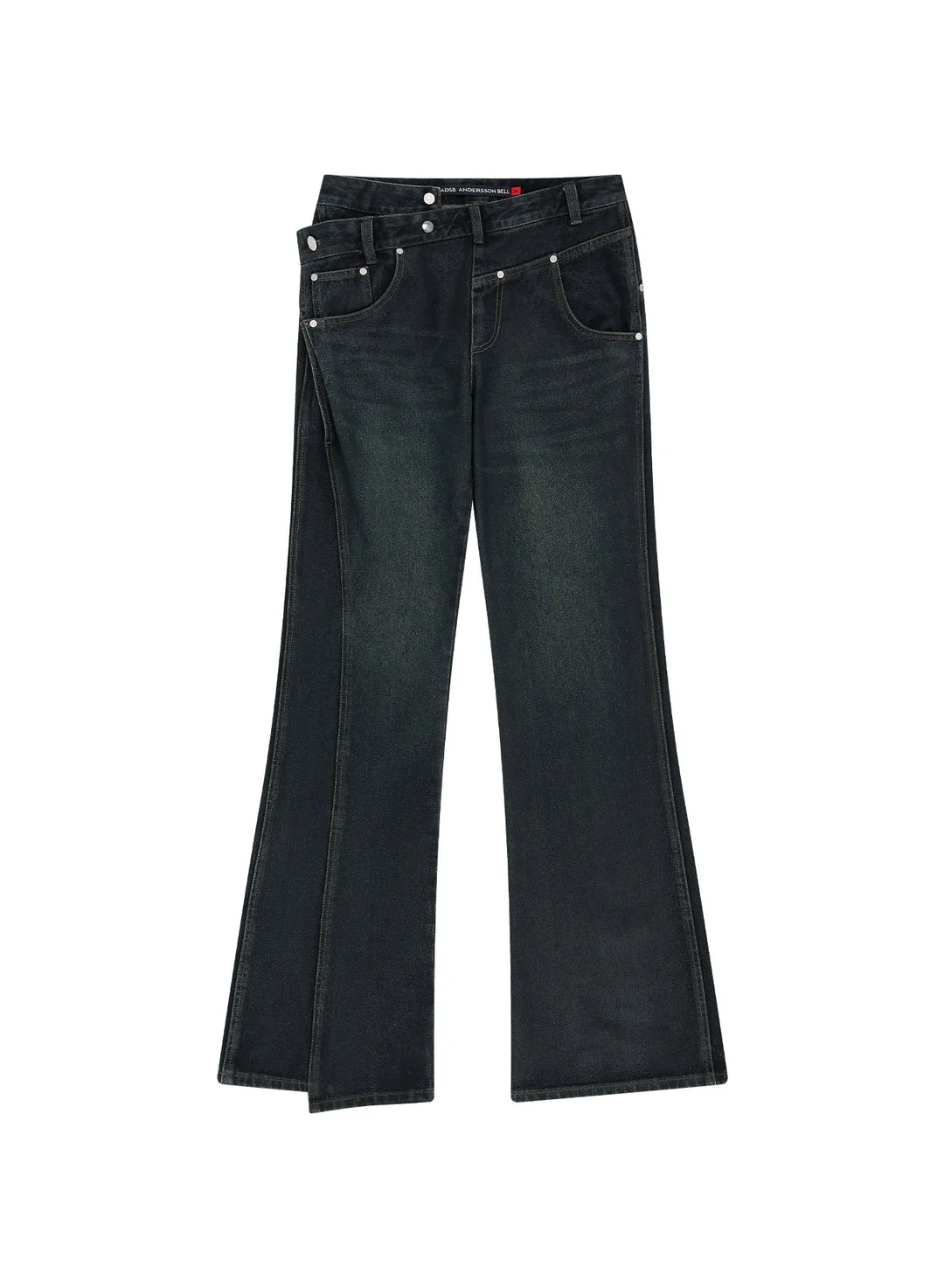 Twist Fold Flare Jeans - 1