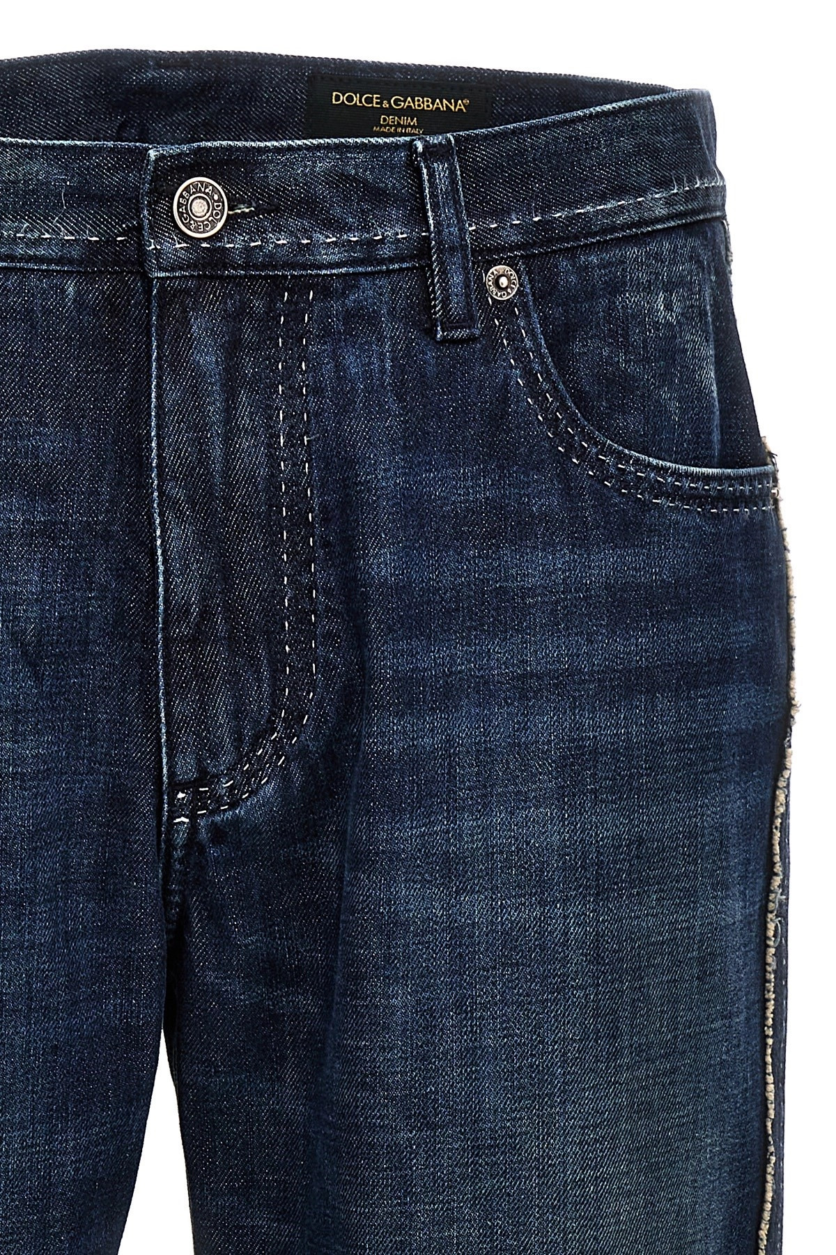 Fringed stitching jeans - 5