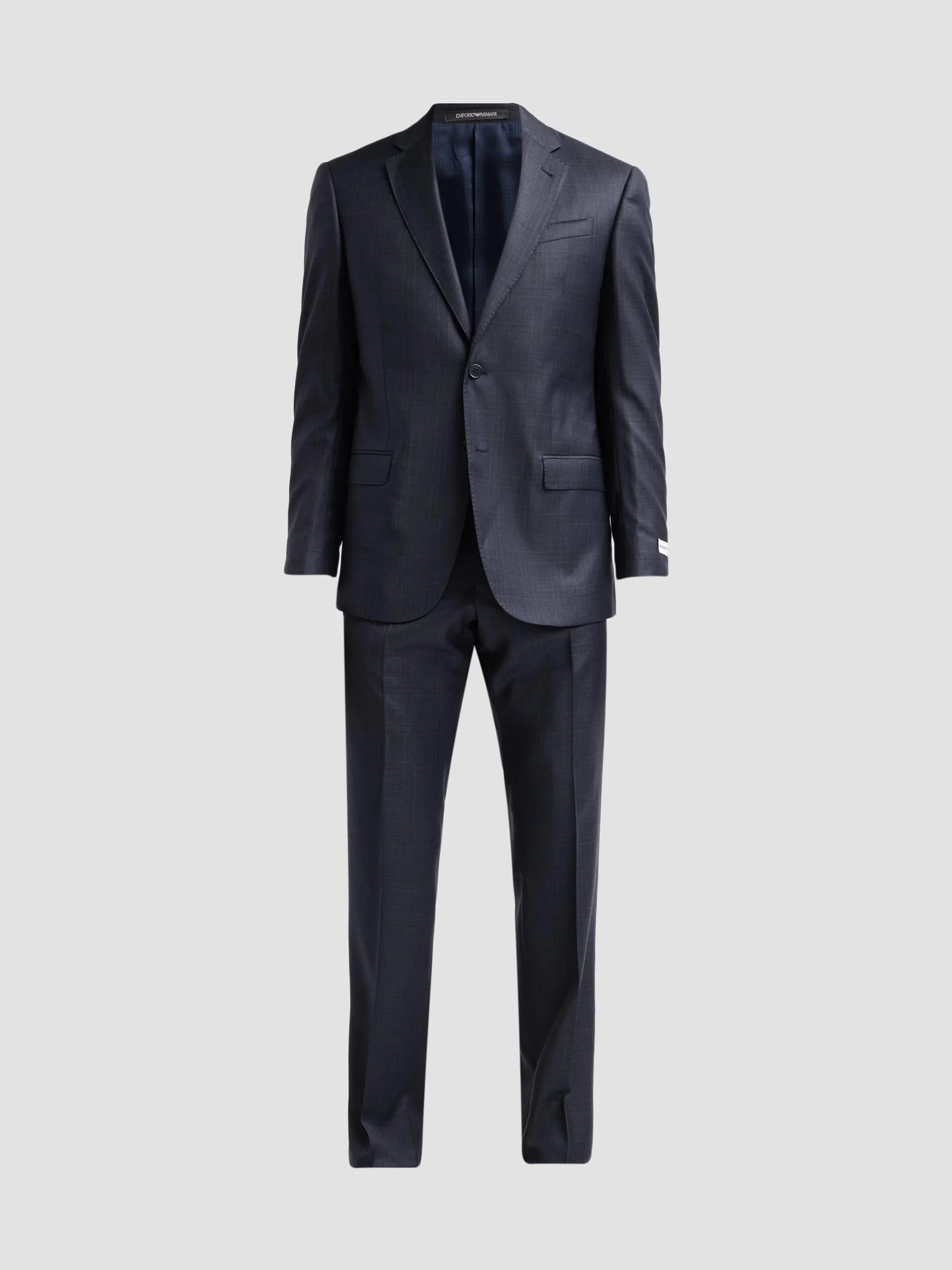 Men's Plaid Wool Single-Breasted Suit - Solid Medium Purple - 1