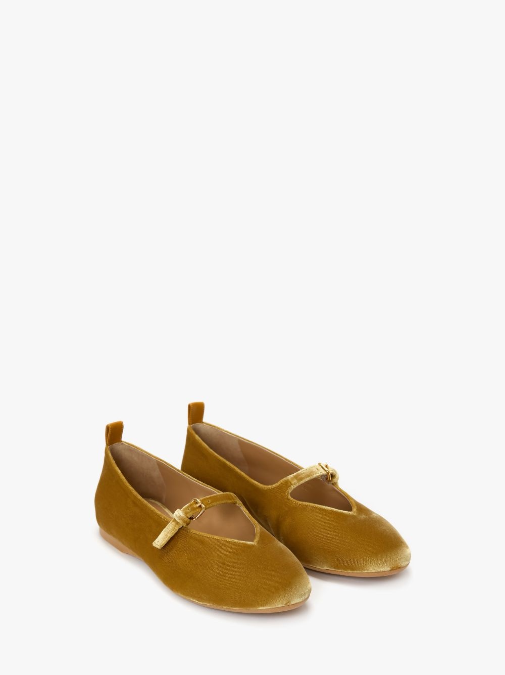 VELVET BALLERINAS WITH STRAP - 2