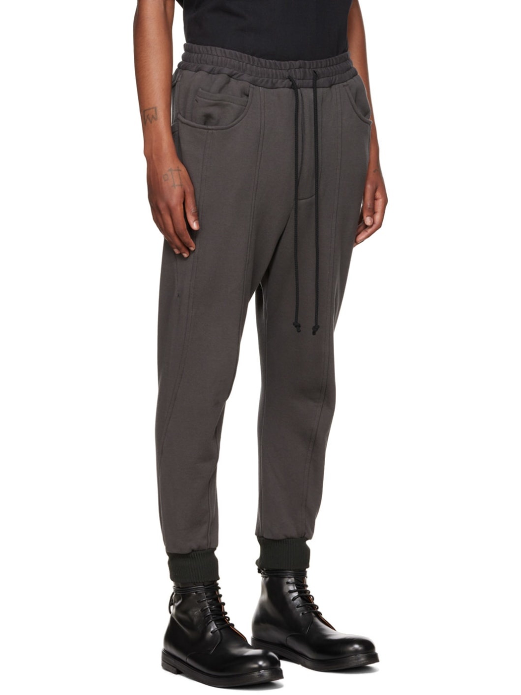 Gray Paneled Lounge Pants - 2