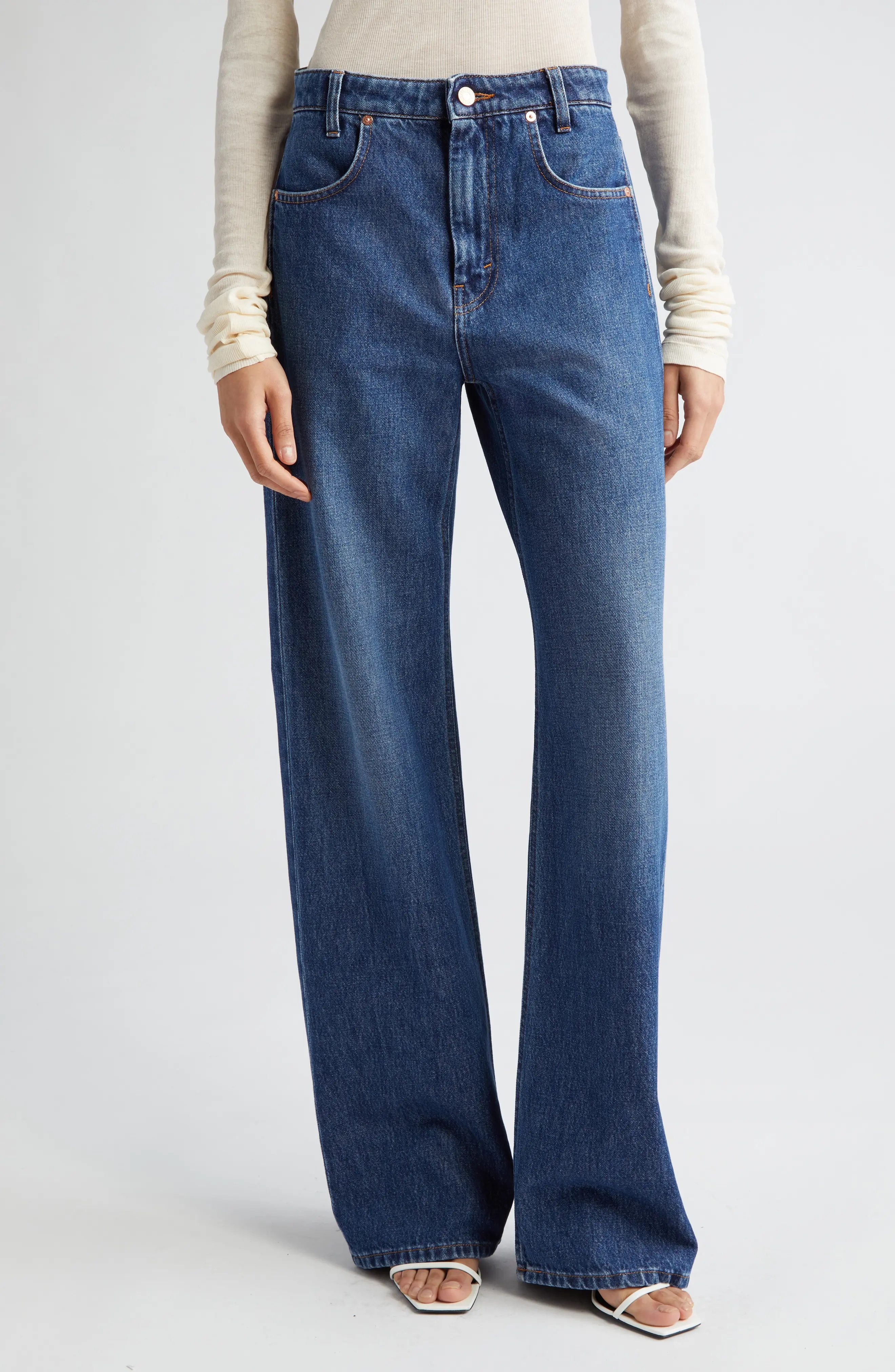Ease High Waist Straight Leg Organic Cotton Denim Jeans - 1