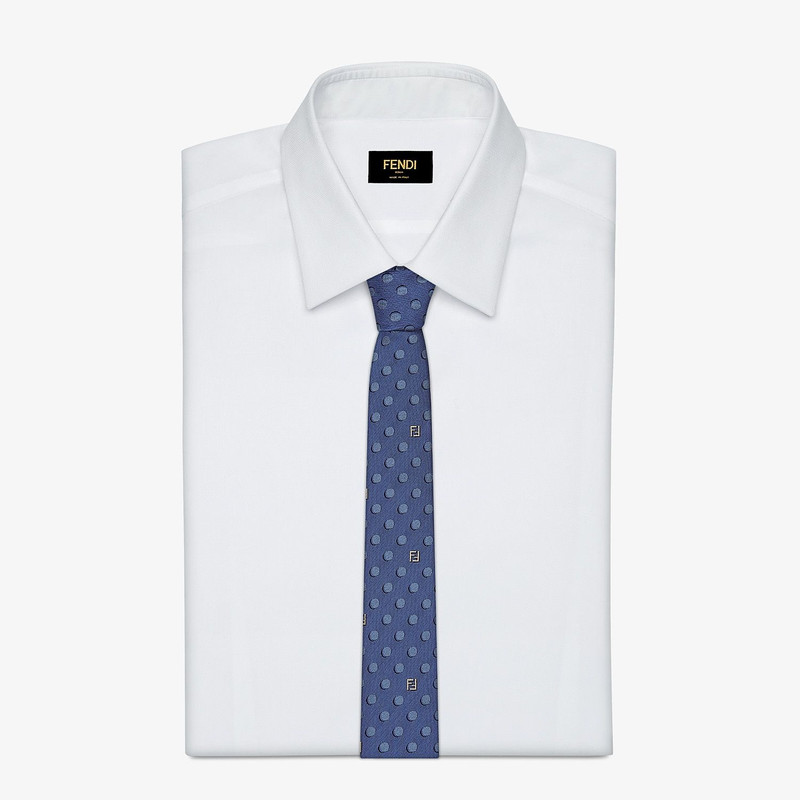 FENDI Blue silk tie outlook