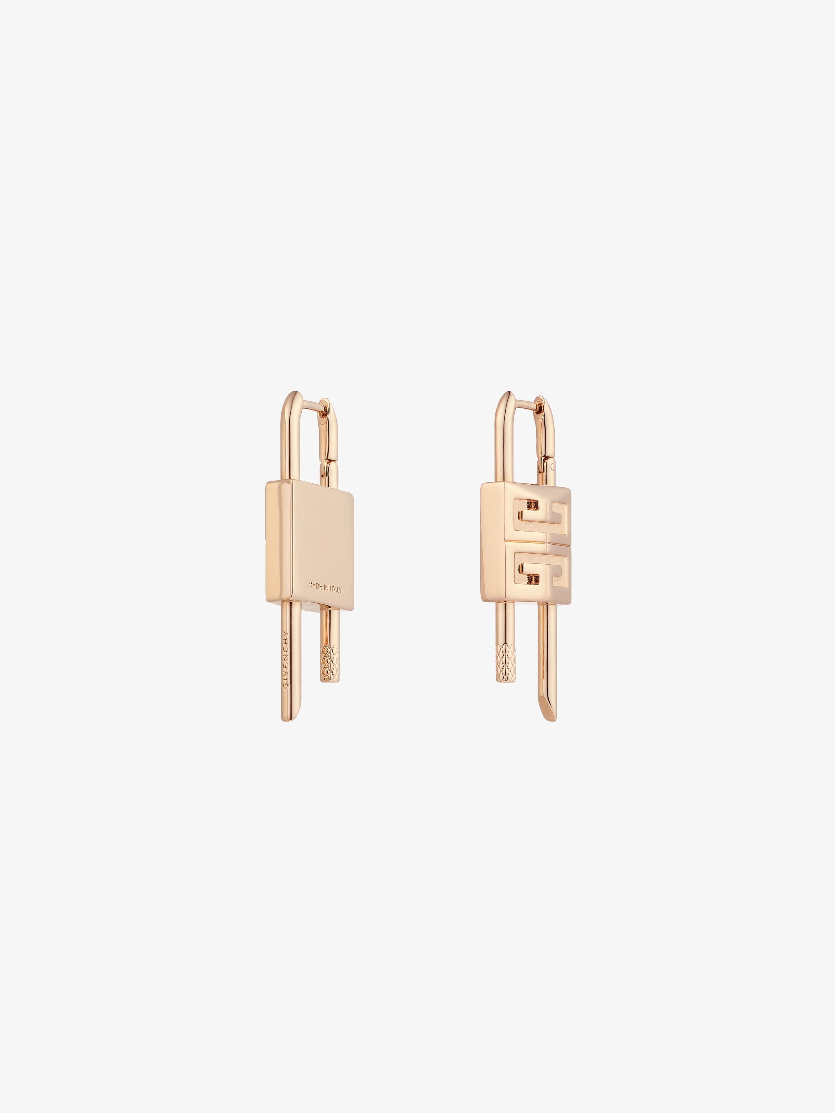 MINI LOCK EARRINGS IN METAL - 3