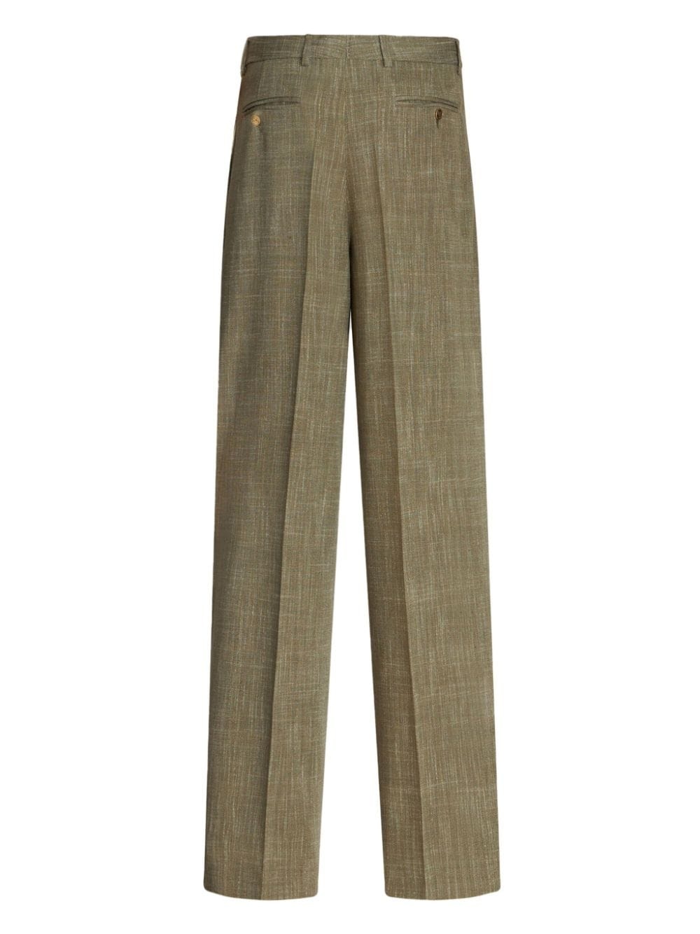slub-texture wide-leg trousers - 7