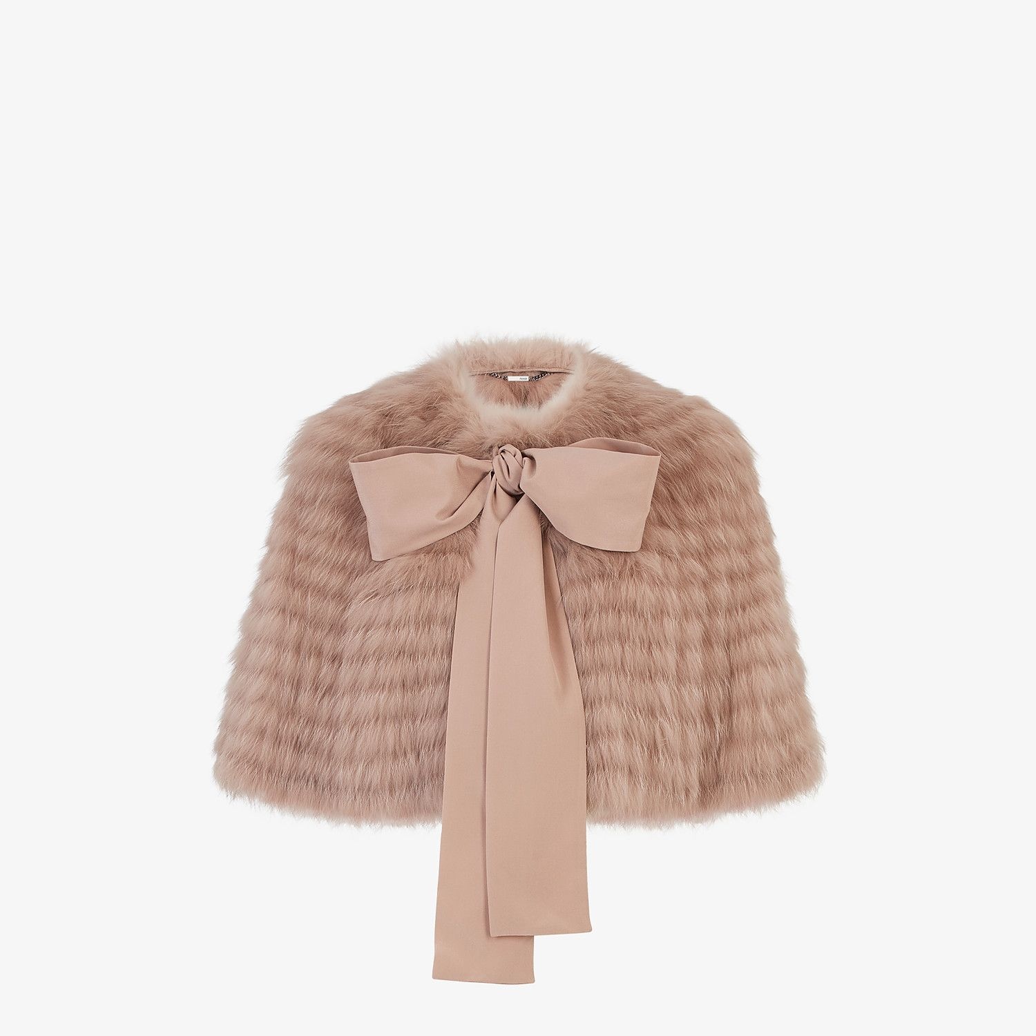 Beige fox fur cape - 1