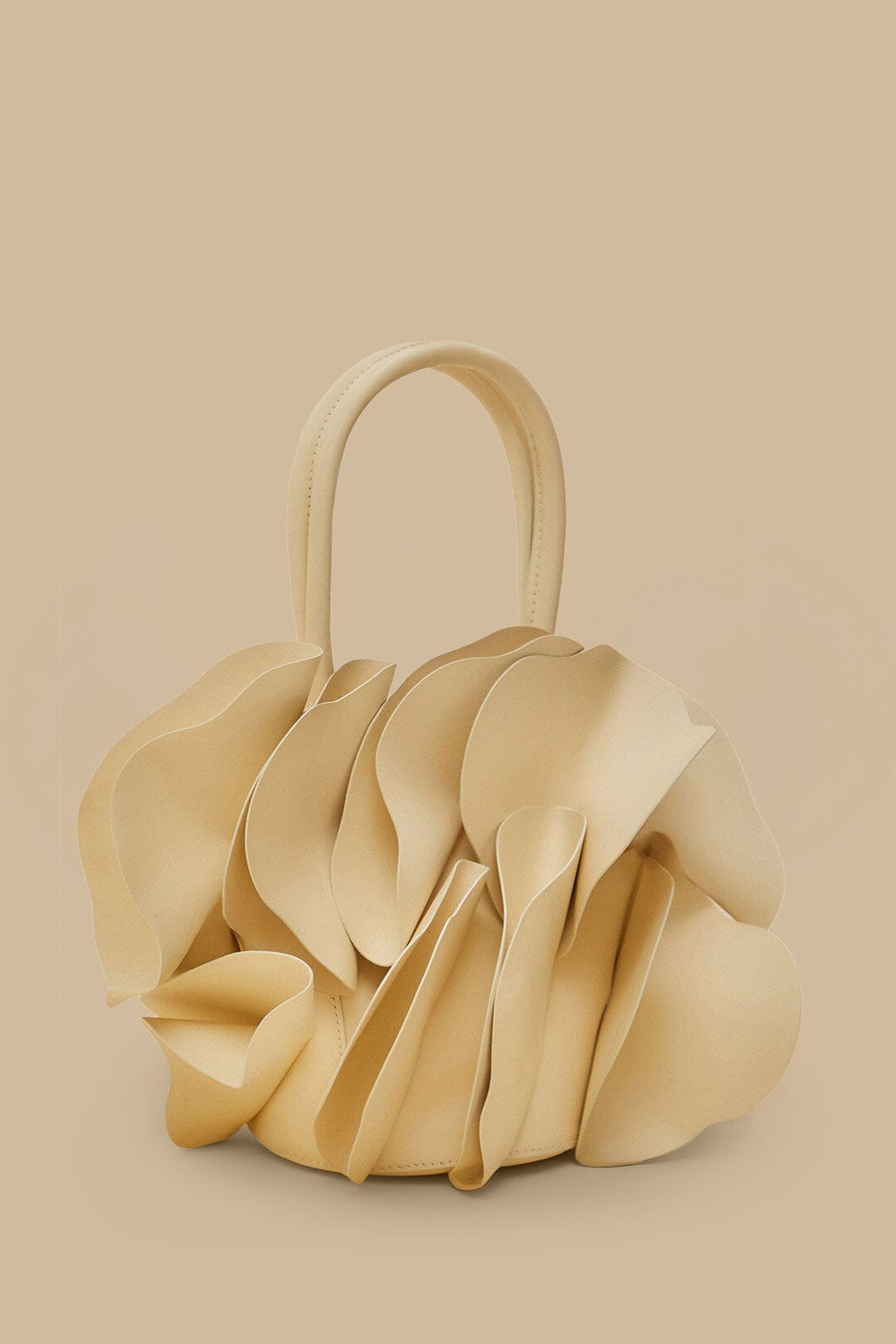 Ivory Leather Flower Bag - 3