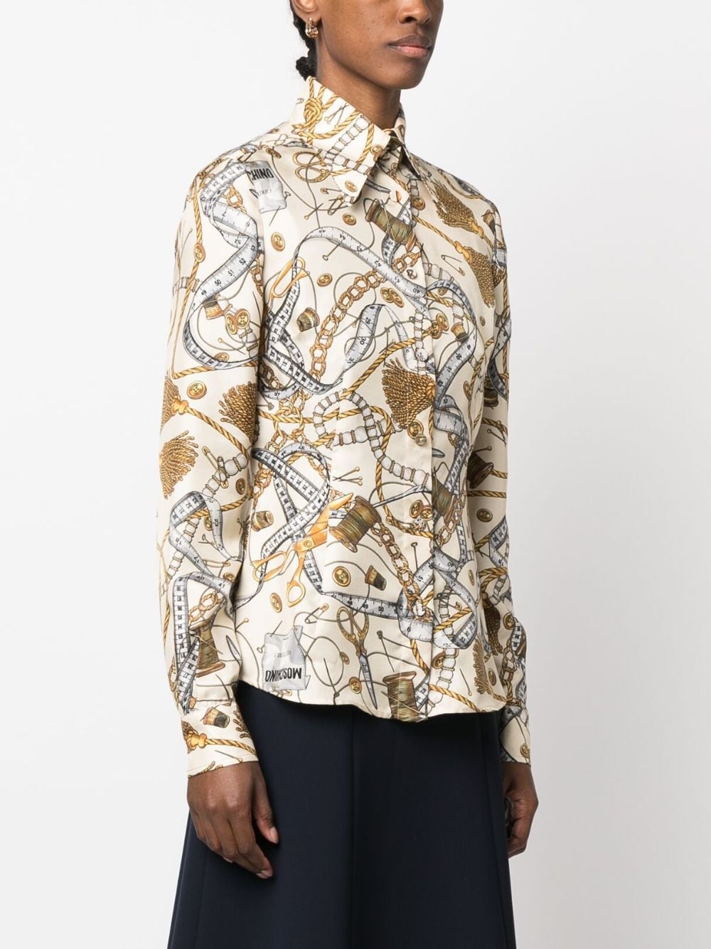 bridle-print silk shirt - 3
