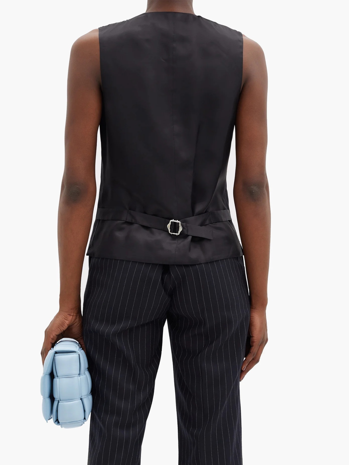 Single-breasted pinstriped wool waistcoat - 5