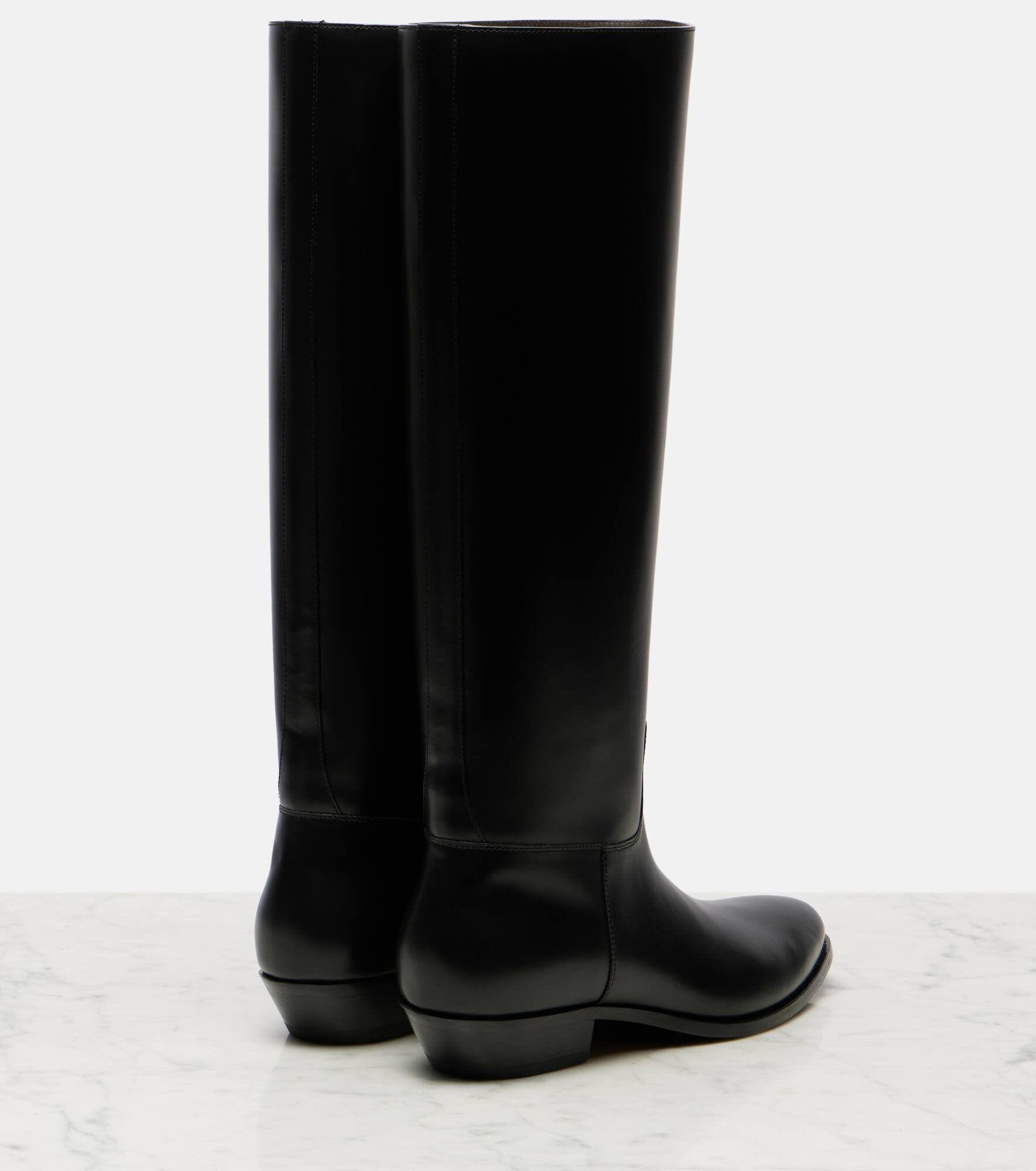 Western leather knee-high boots - 2
