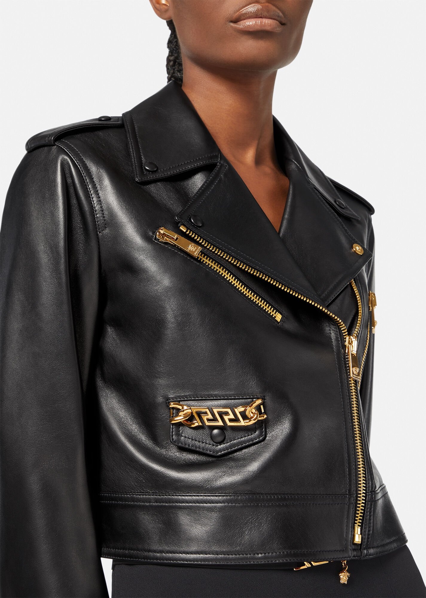 Greca Nappa Leather Jacket - 5