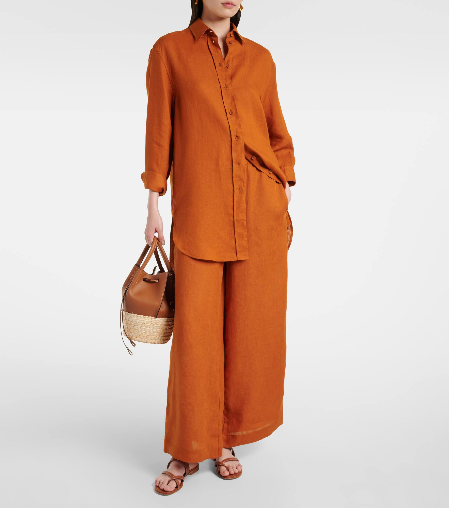 Select linen wide-leg pants - 2