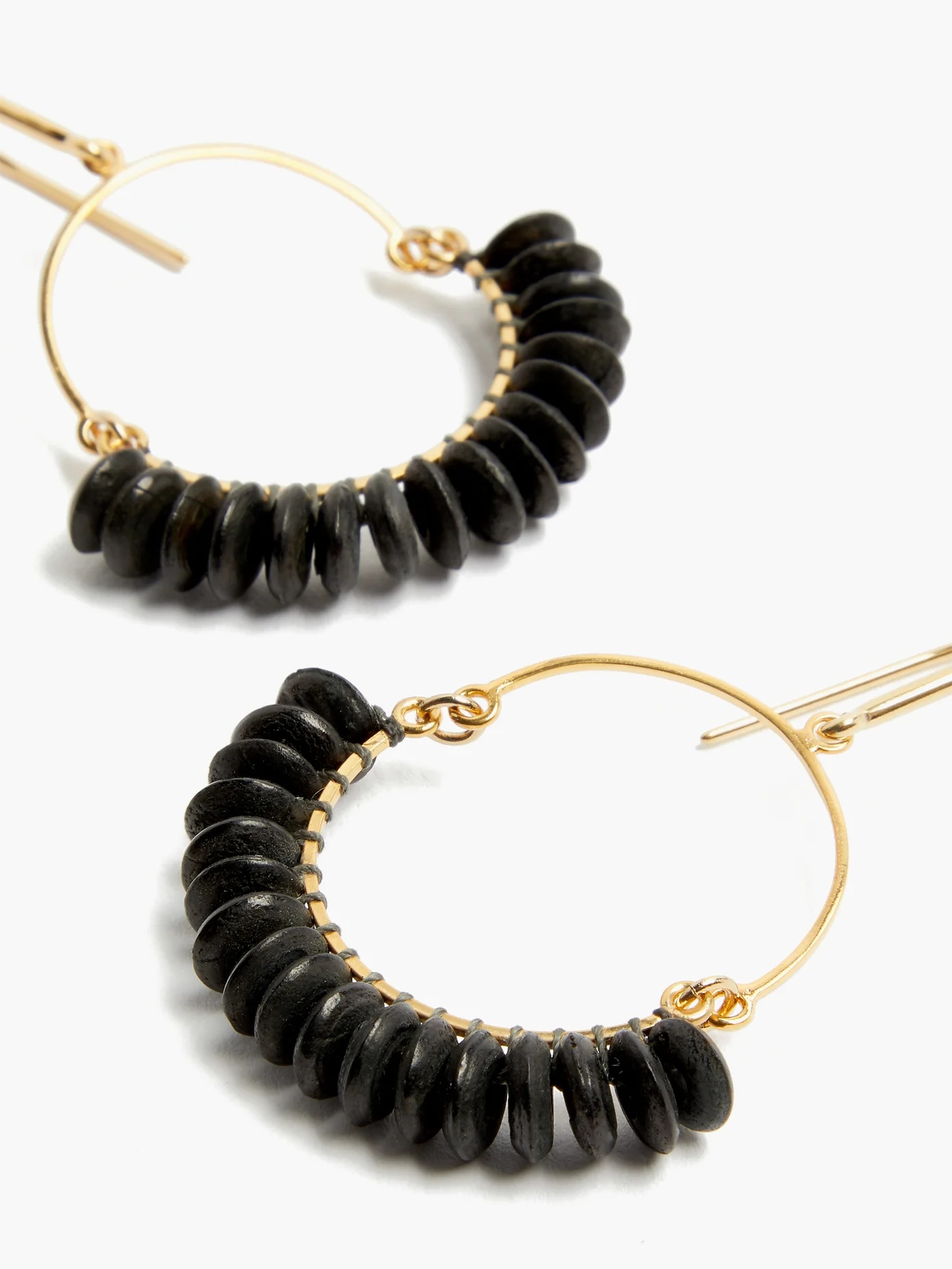 Beaded drop-hoop earrings - 3