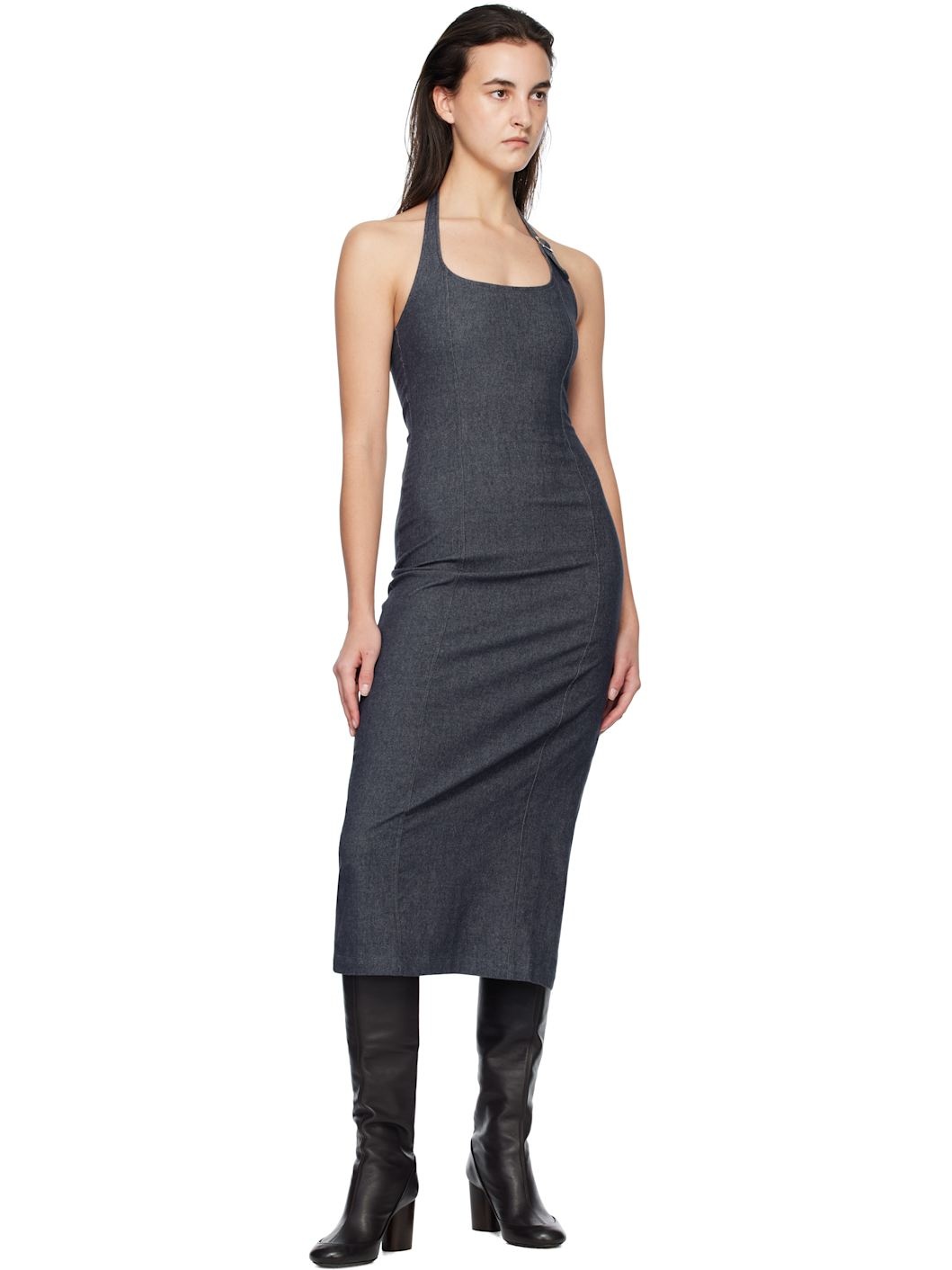Navy Elena Midi Dress - 4