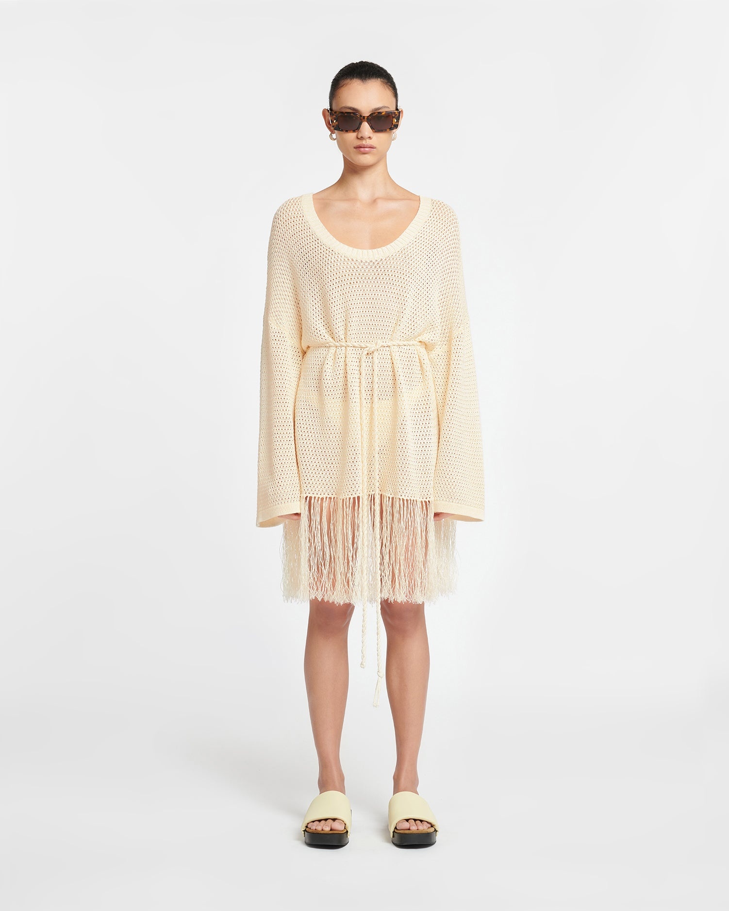 Fringed Crochet Mini Dress - 2
