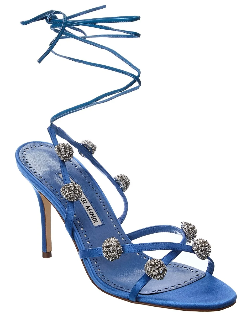Manolo Blahnik Elsaka 90 Satin Sandal - 1