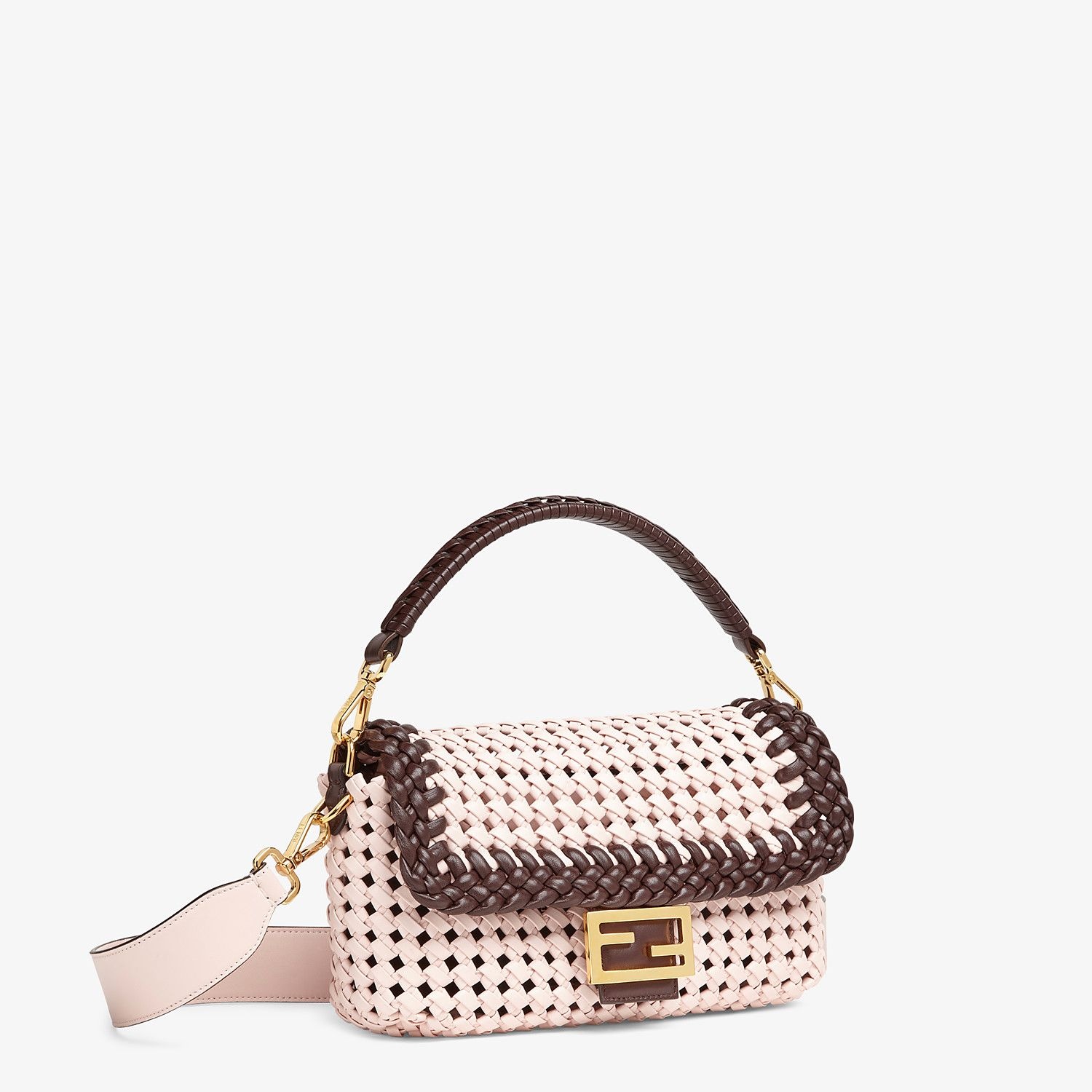 Pink leather interlace bag - 3