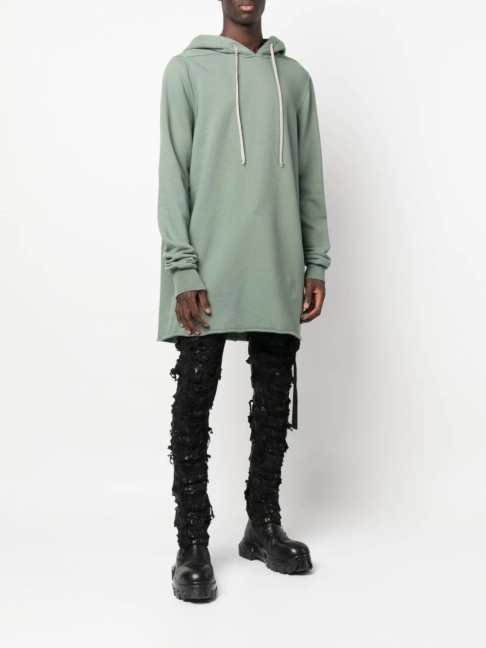 long-sleeve rib-trimmed hoodie - 2